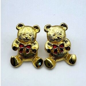 Vintage Avon Teddy Bear Earrings 1998 – Collectible Jewelry - Original Box
